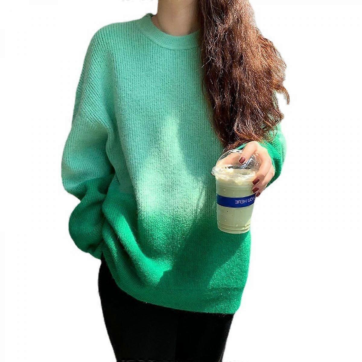 Frauen Pullover Strick Locker Casual Langarm Gerippter Pullover Pullover