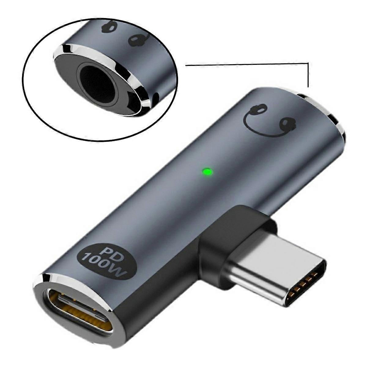 AS UC-075-PD Type-C to 3.5mm Audio DAC AUX Music 100W PD Power CS201 Chip Adapter for Laptop Tablet 