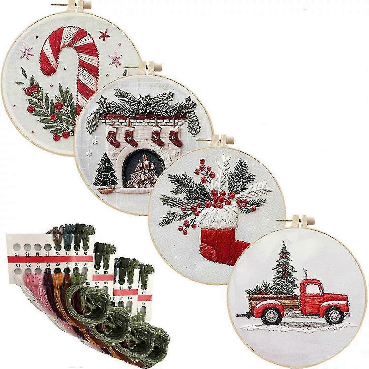 Vuxnas jul Creative Outlet: Hand-DIY broderistämplade kit