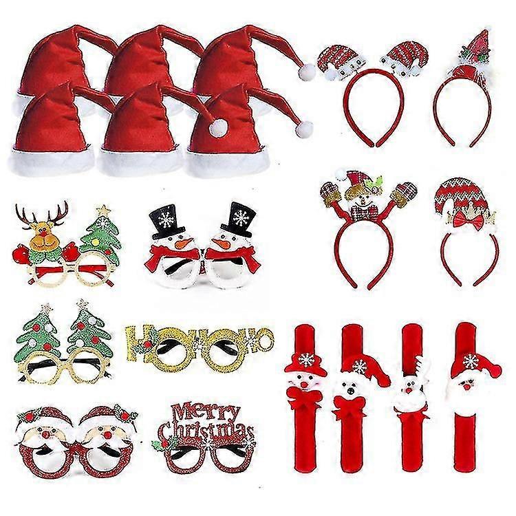 18pcs Christmas Decoration Glitter Party Glasses Frames Costume