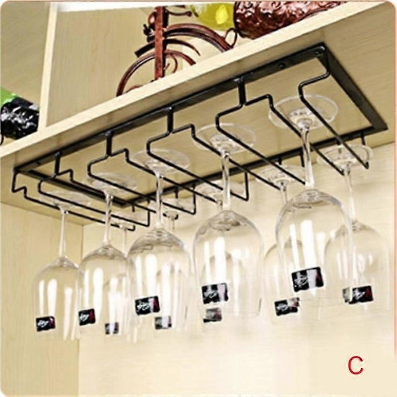 Metal Hanging Wine Glass Rack with 5 Rows for 10-15 Wine Glasses for Family Restaurant Hotel Bar