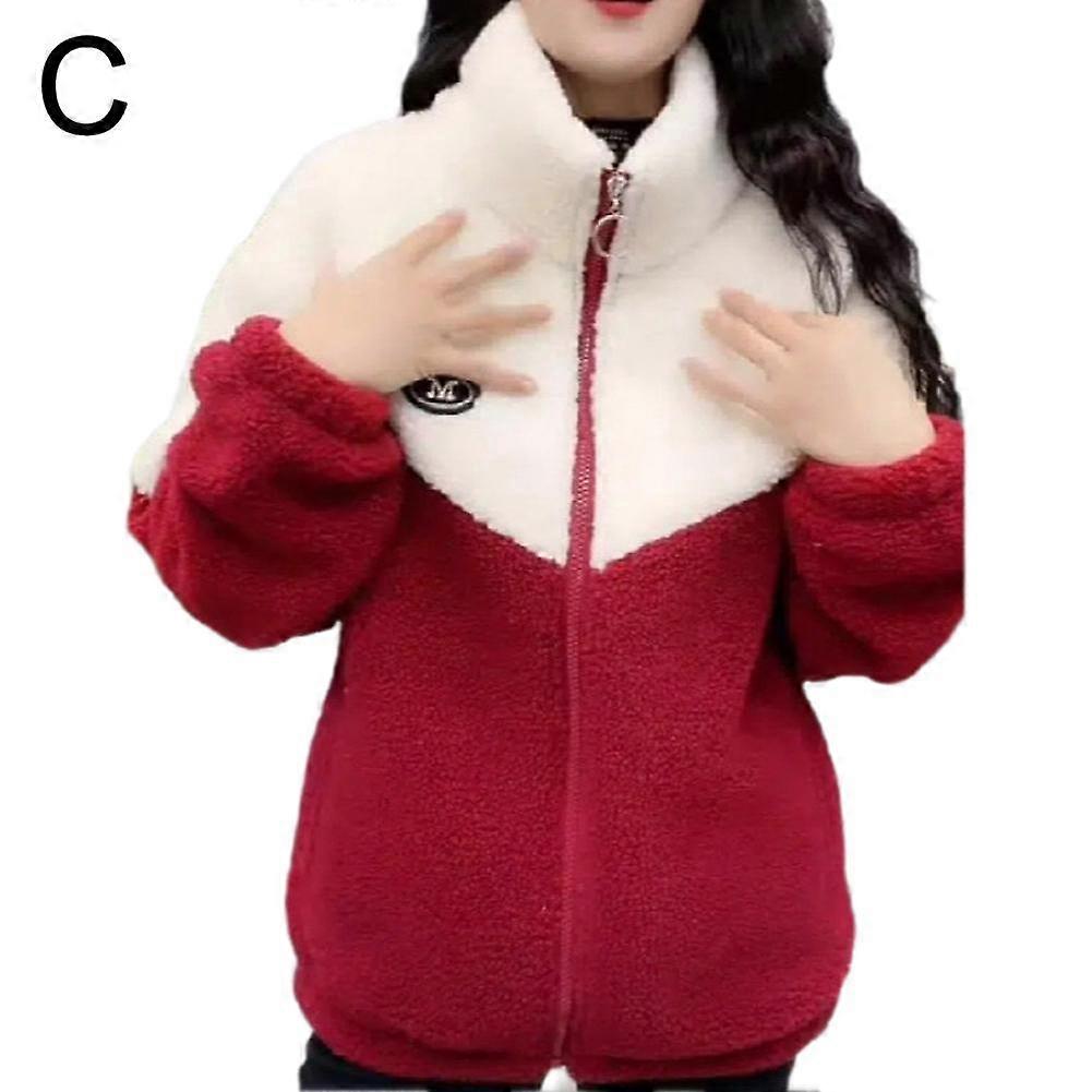 Veludo de Cordeiro - Jaqueta para Mulheres Moda Inverno Mangas Compridas Quente
