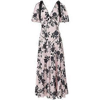 Self-Portrait Satin Floral Midi Dress