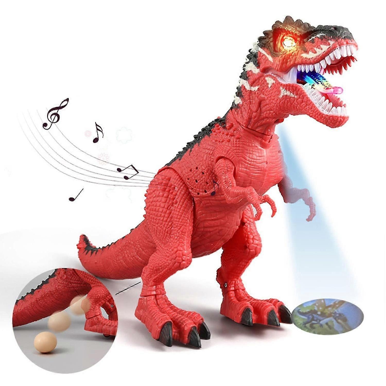 Ny0 Walking Dinosaur Robot Toy With Moves Head Making Roaring Sound, Ground Graphic Led Light Projec
