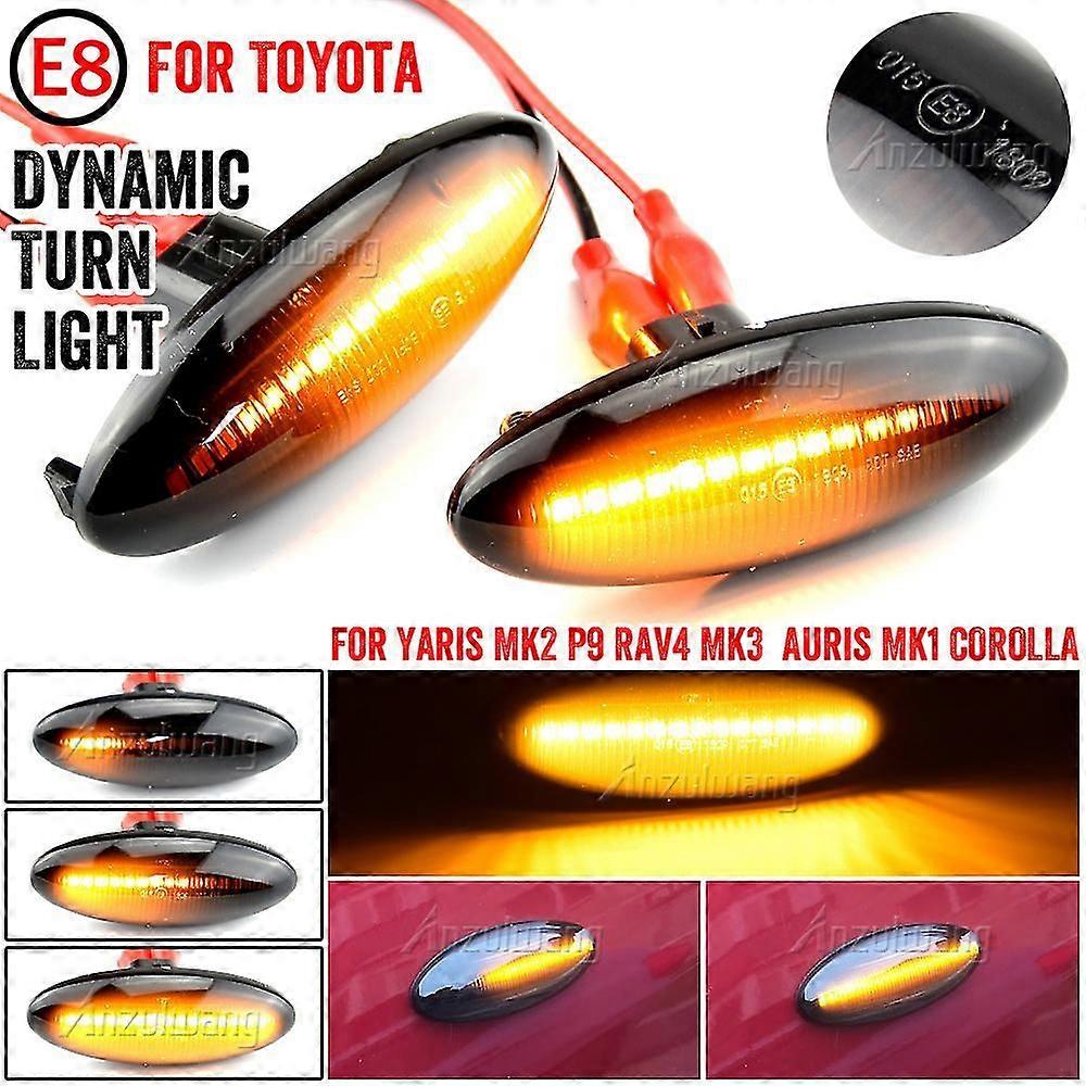 High quality2 pieces Led Dynamic Side Marker Turn Signal Lights Sequential Blinker For Toyota Yaris Mk2 P9 RAV4 Mk3 ACA3/ALA3 Auris Mk1 E15