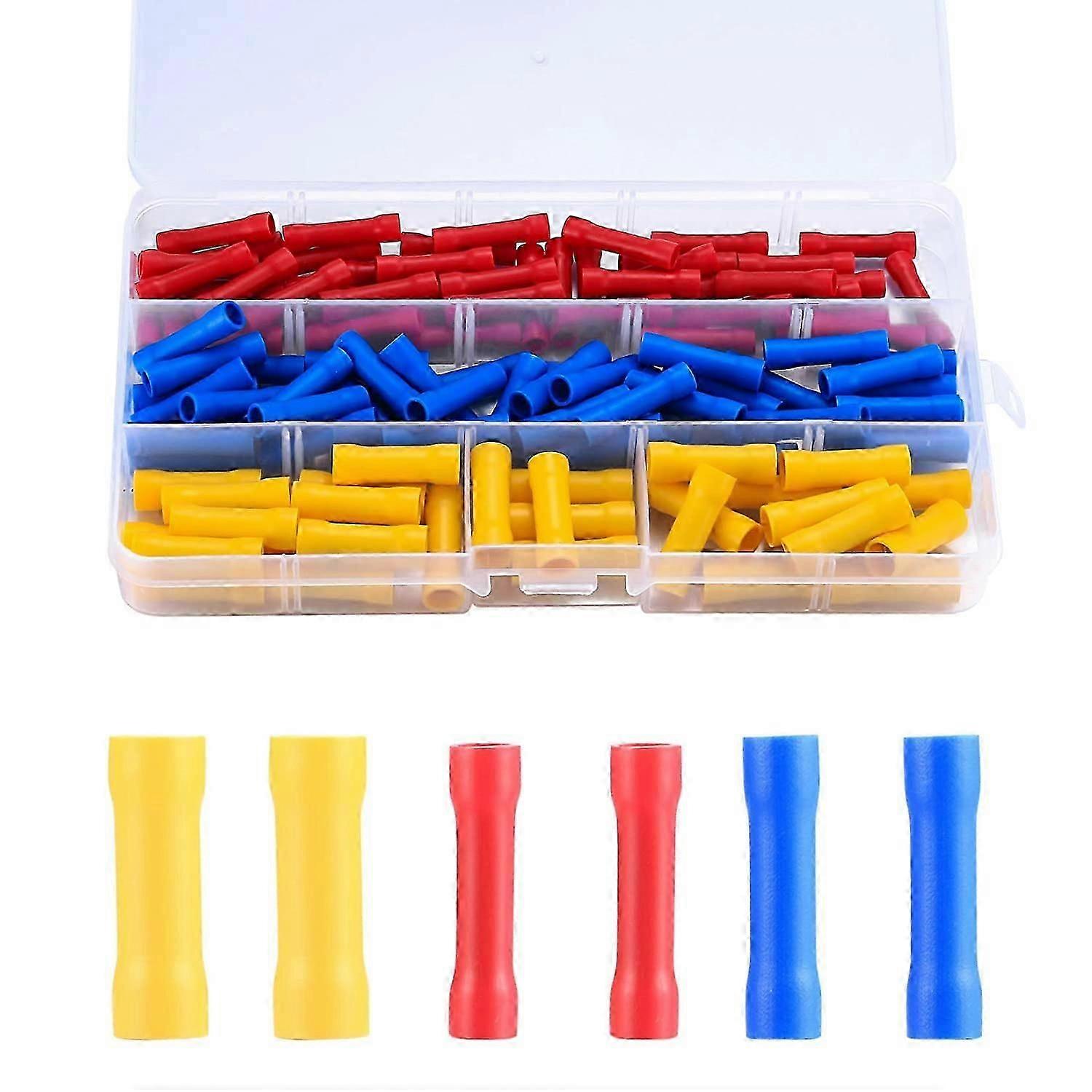 120 Electrical Connector,Electrical Lug Insulation Sleeve,Straight Electrical Wire Crimp Terminals(Blue,Red,Yellow)