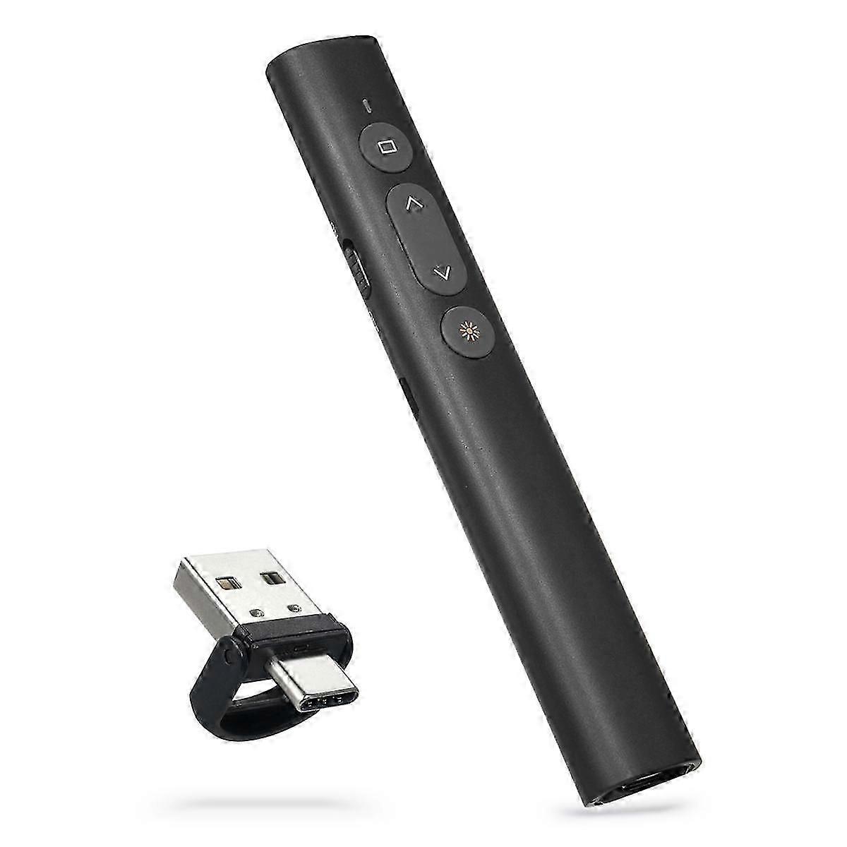 Laser für Power Point PPT Clicker USB / Typ C Dual Head Empfänger Wiederaufladbarer Zeiger PPT Clicker js