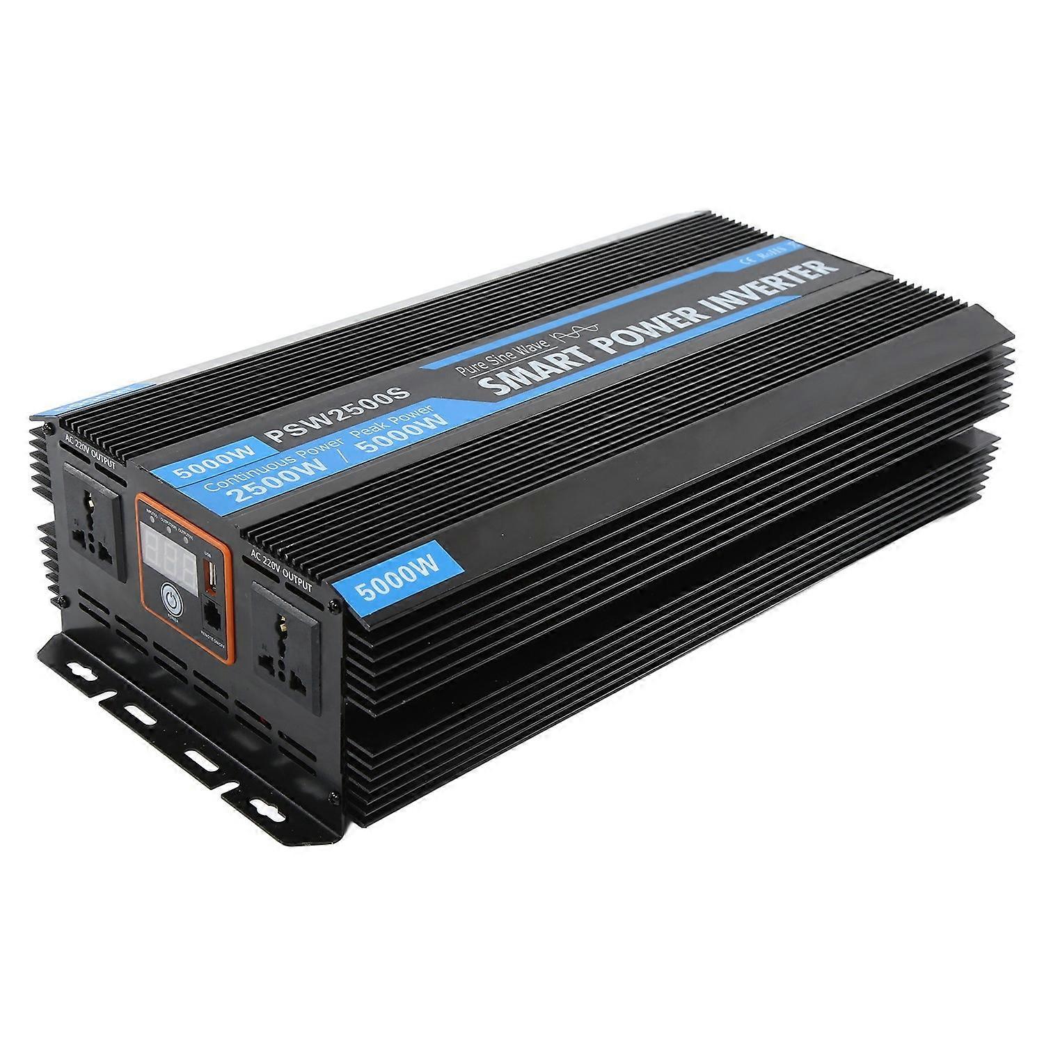 Car Pure Sine Wave Power Inverter DC12V to AC 220‑240V 2500W Low Noise Universal for TV DVD Player
