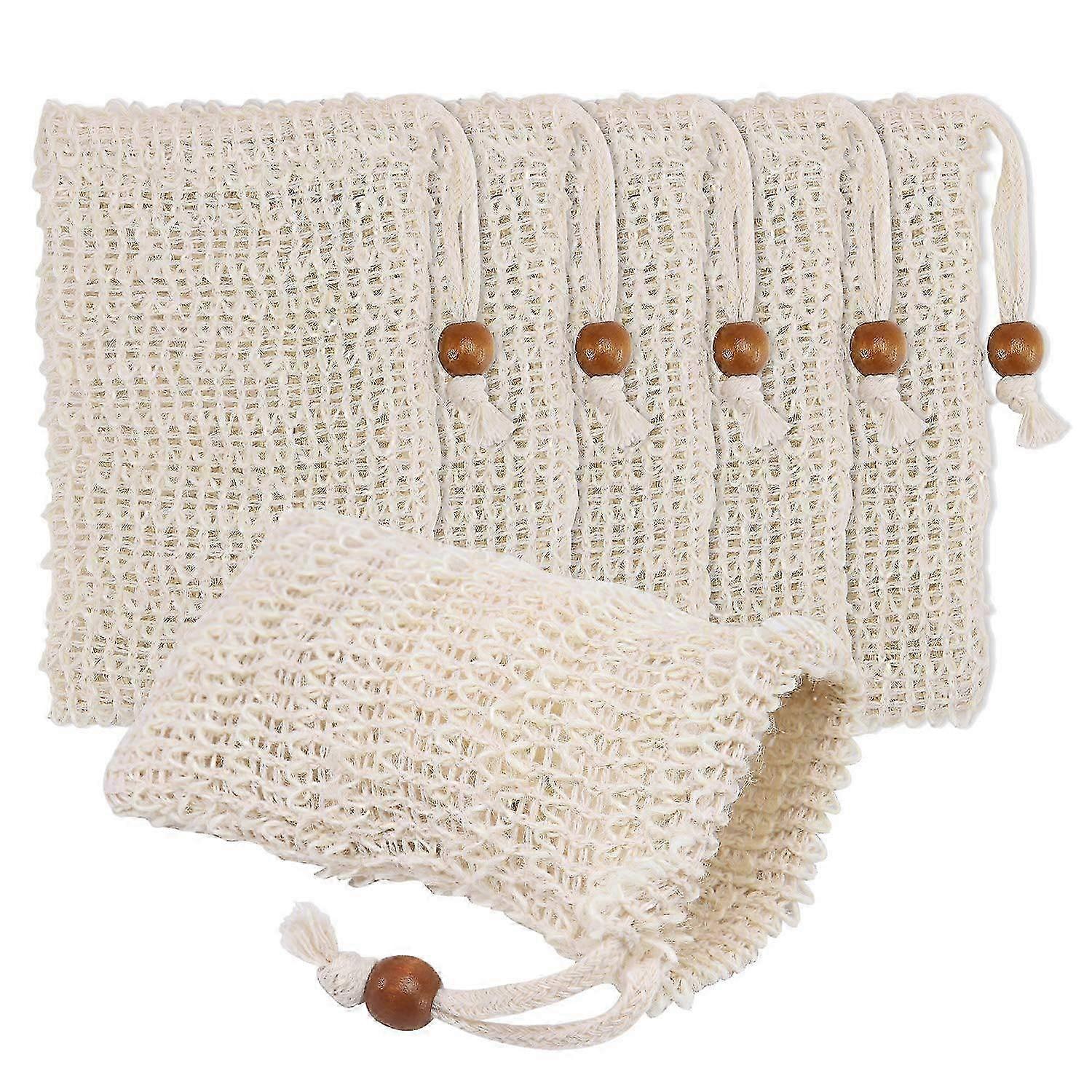 36 Pack Soap Exfoliating Bags,Soap Saver Made Sisal Mesh Soap Bag Bar Soap Bag with Drawstring for Bath & Shower Use js