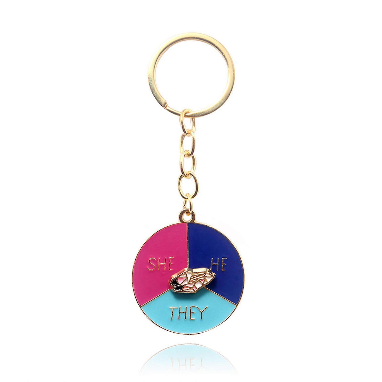 Rotatable Pointer Badge Enamel Pin for Backpacks Christmas She He They Pronoun Brooch Lapel Pin for Collection Display