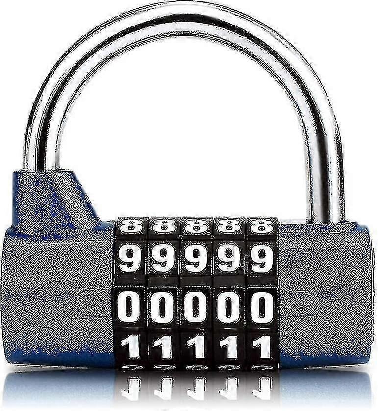 Digit Combination Padlock, Resettable For School, Toolbox, Cabinet, Etc (blue)