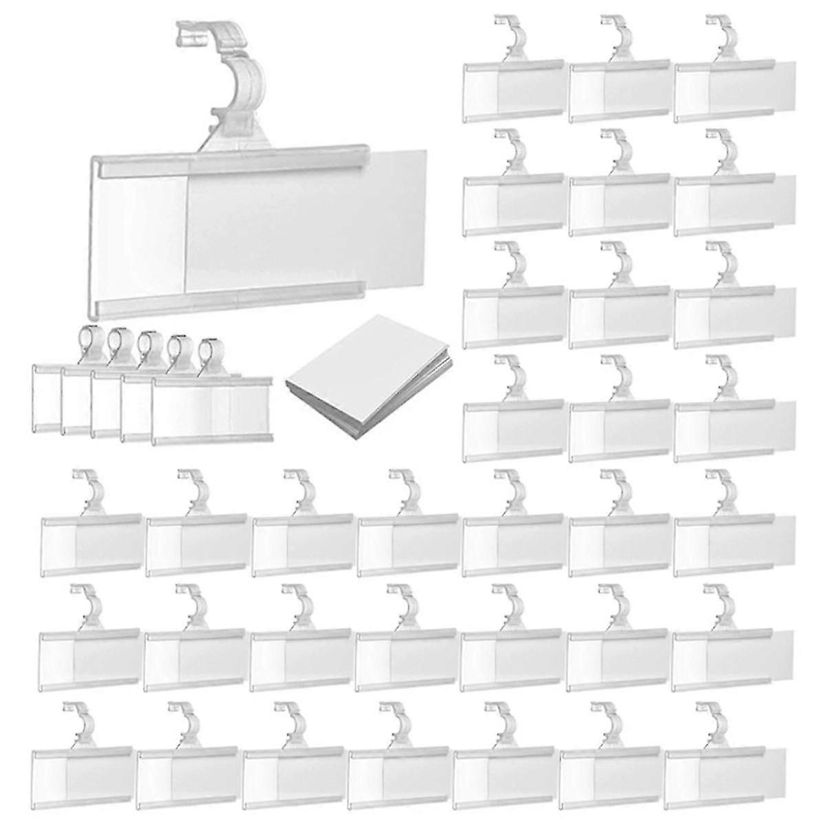 150 Pieces Plastic Wire Shelf Label Holders, Reusable Price Label Holder with Locks, Label Display