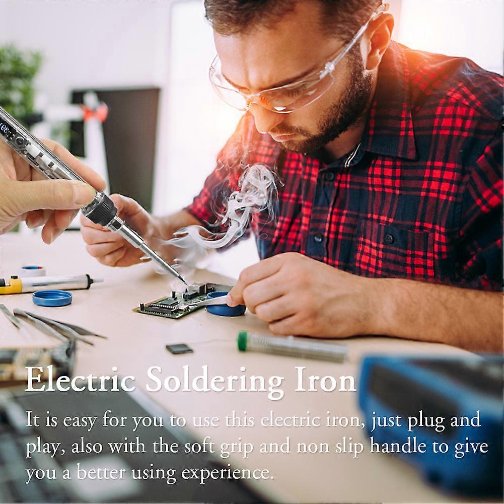 QUICKO 150~450℃ 72W Handheld Portable Temperature Adjustable Mini Electric Soldering Iron With OLED Digital Display Transparent Cover