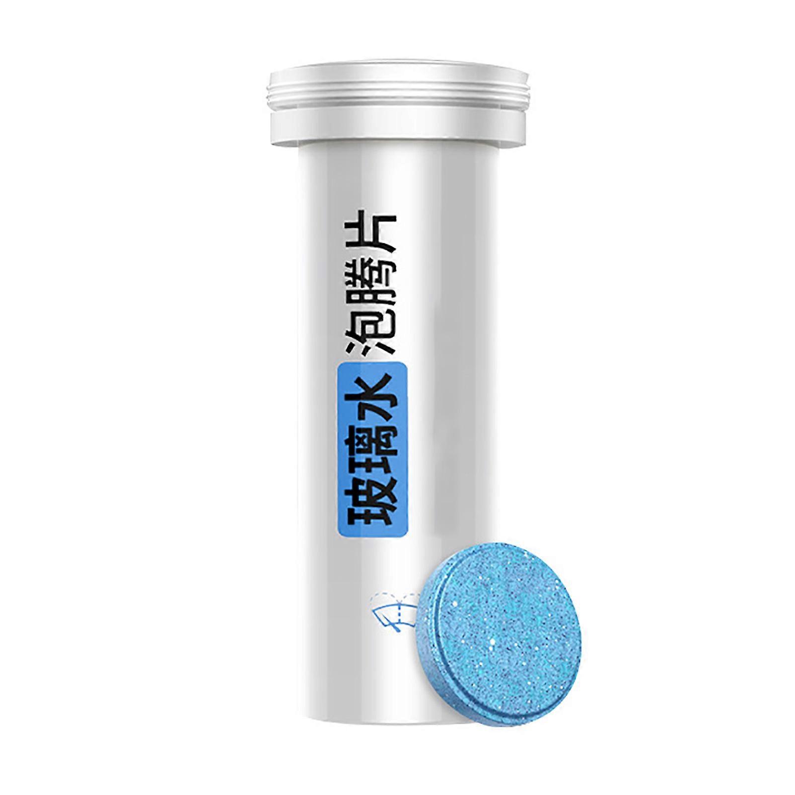 Concentrated effervescent tablets for car window cleaner, windshield washer tablets, windshield wiper cleaning tablets for car, home, kitchen
