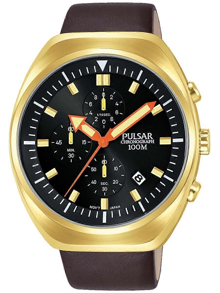 Pulsar Brown Aço Inoxidável Chrono PM3094X1 Relógio Masculino