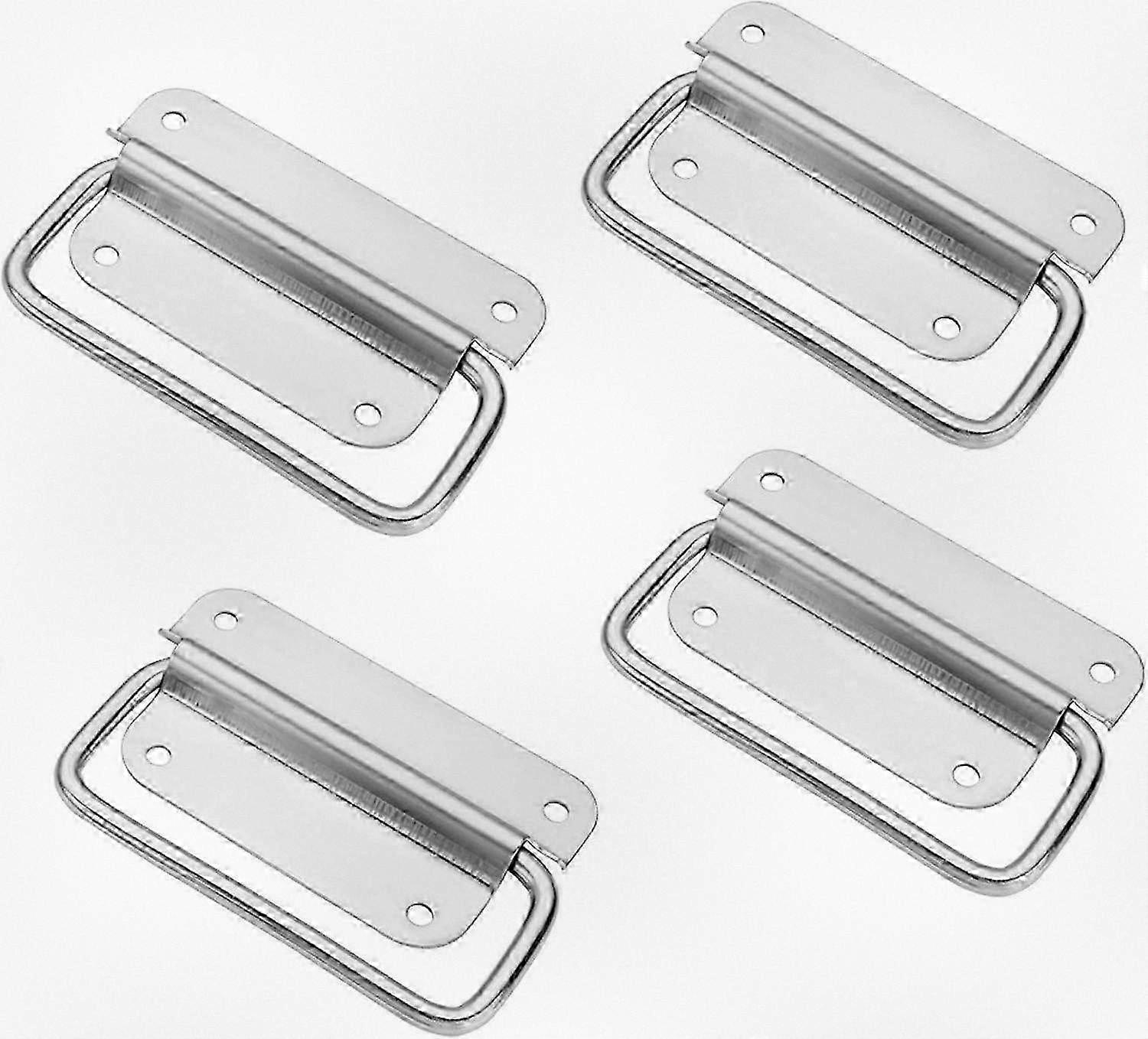 Folding Stainless Steel Handles, Collapsible Crate Handles for Toolbox and Metal Doors