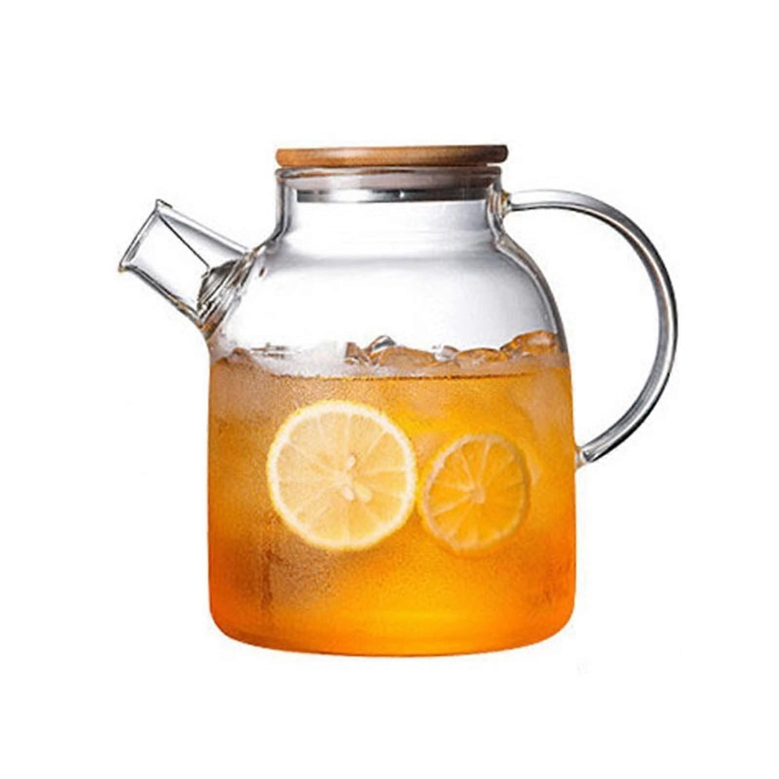 Teapots Heat-Resistant Glass Teapot Flower Design Teapot Large Transparent Glass Teapot Juice Container Ceramic Teapot
