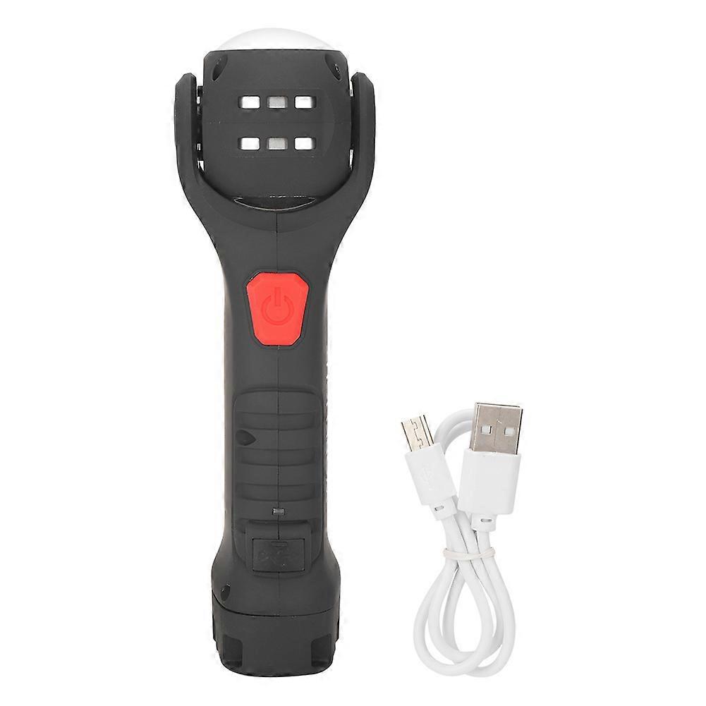 Compact And Portable Work Lamp, Rechargeable With Water Resistant Design, Folding For Easy Storage, Heavy Duty Tool Light (Black)
