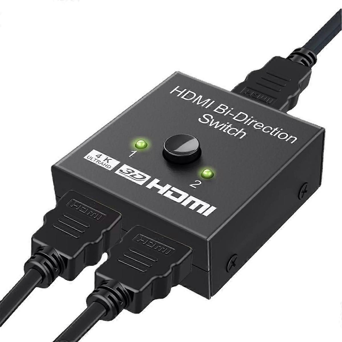 HDMI Switch 4K HDMI Splitter - Aktualisierter bidirektionaler HDMI-Umschalter 1 in 2 out oder 2 in 1