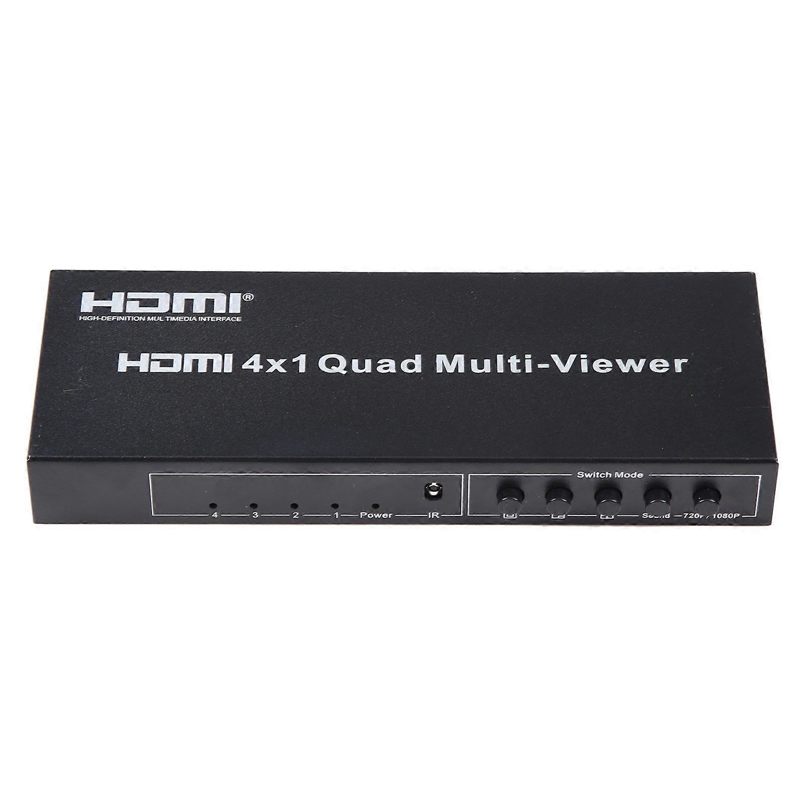 4-in-1-Ausgang HDMI Quad-Multiviewer mit nahtlosem Umschalter, EU-Stecker