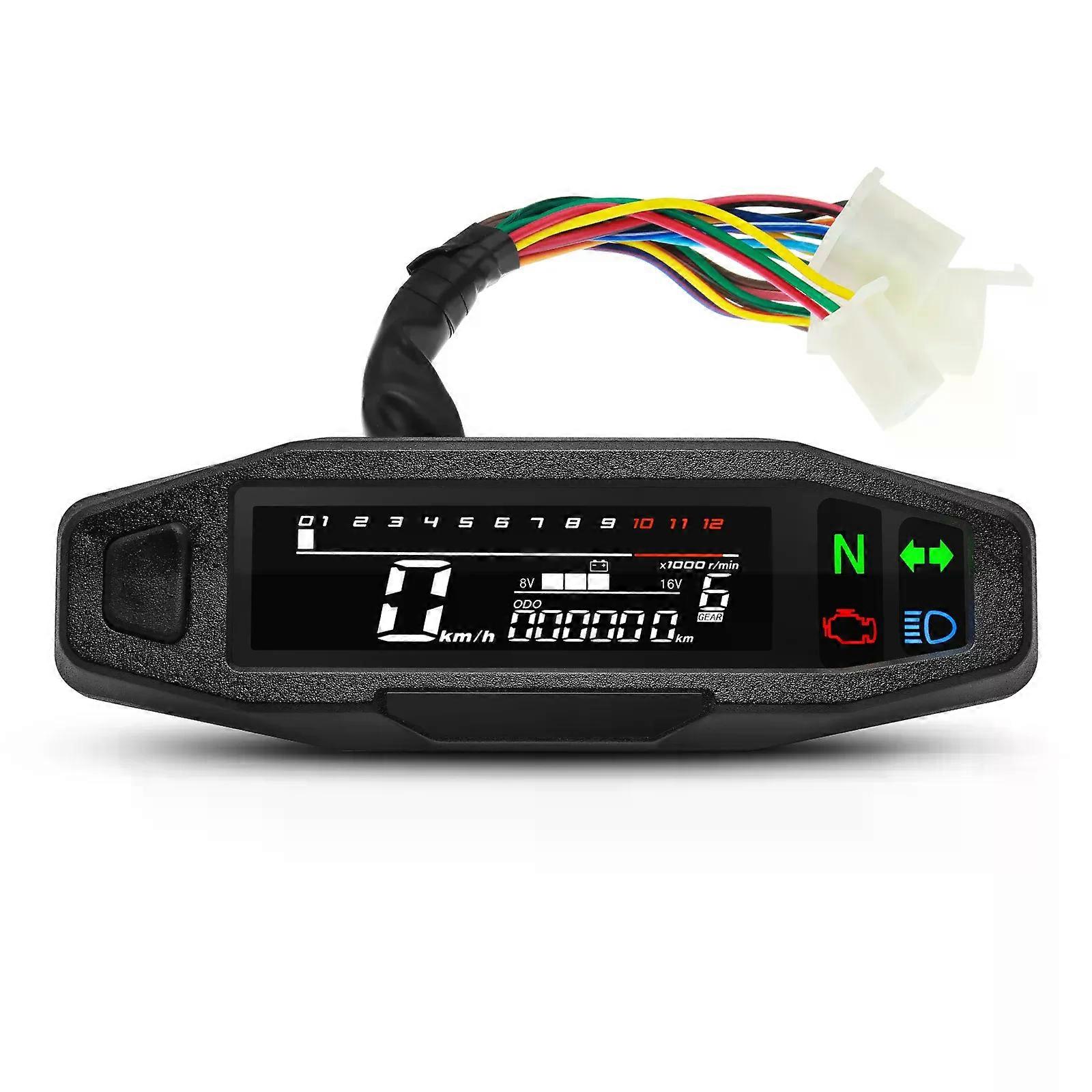 Waterproof Speedometer Motorcycle Universal LED Digital Dashboard Km/h MPH Odometer Meter Motor Gauge Sensor with Y/Z/W Bracket