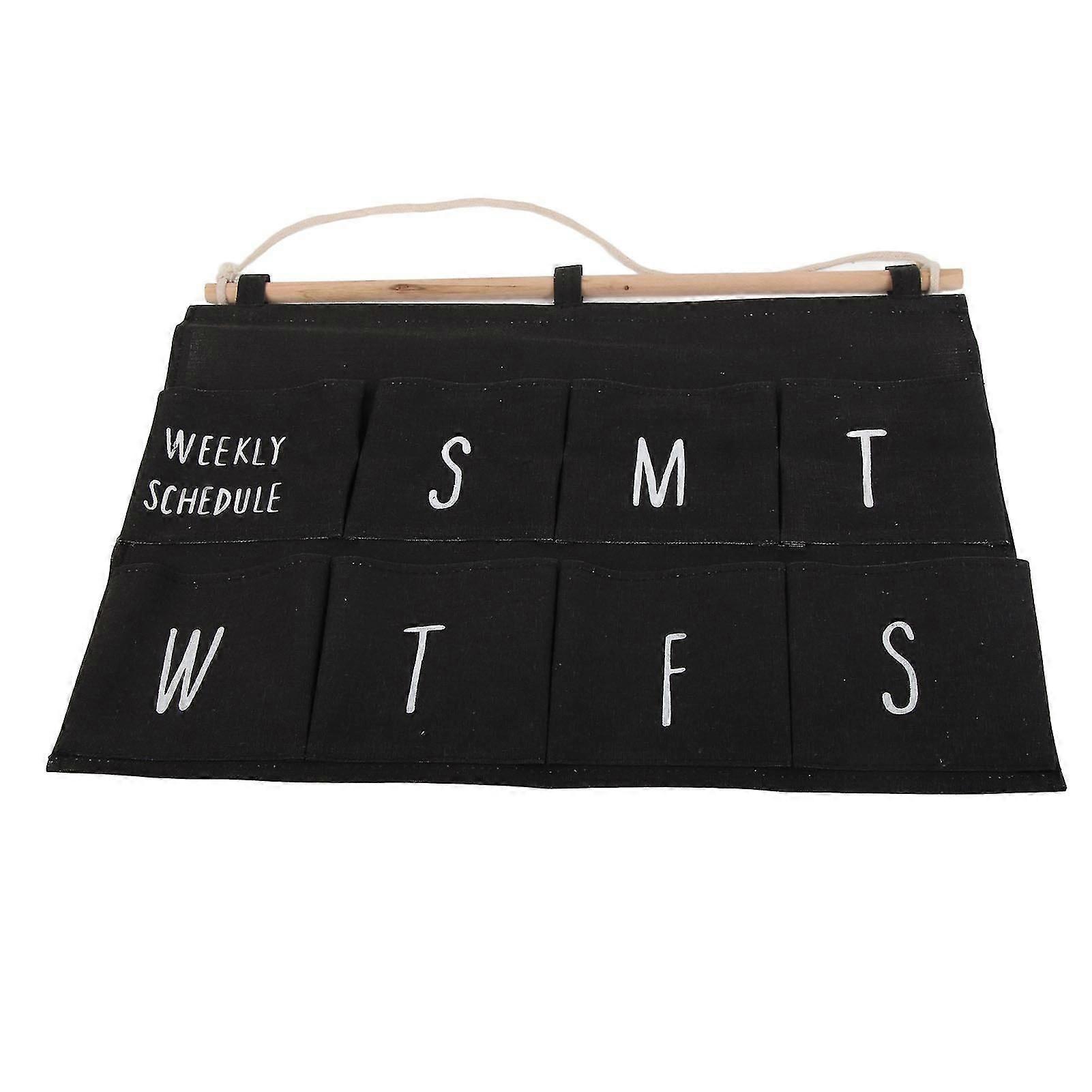 Wall Hanging Storage Bag with 8 Pockets Weekly Schedule Over The Door Hanging Storage Bags for Bedroom C