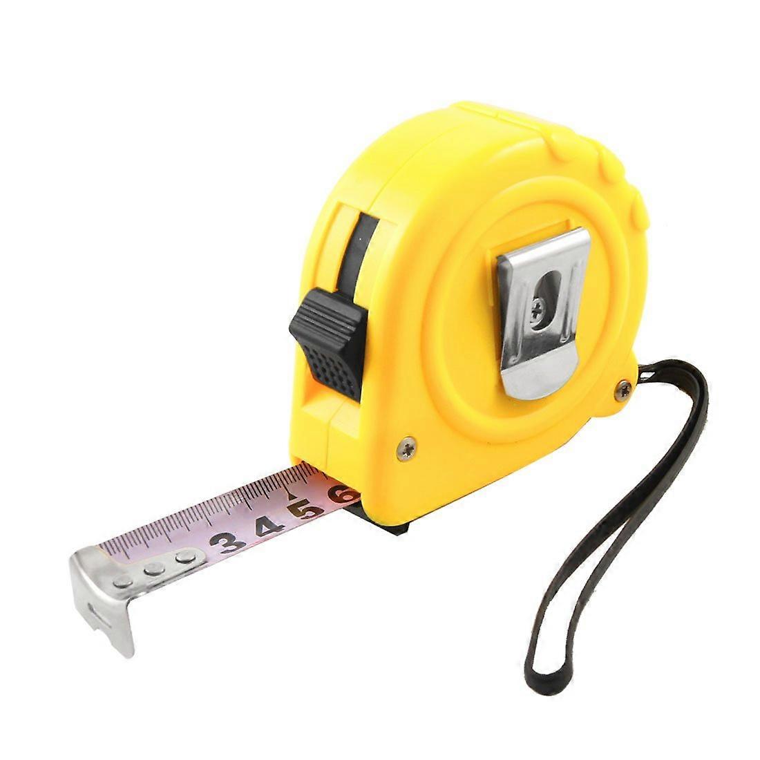 IIVVERR Yellow Plastic Shell Self Retractable Steel Metric Measure Tape 7.5M x 25mm