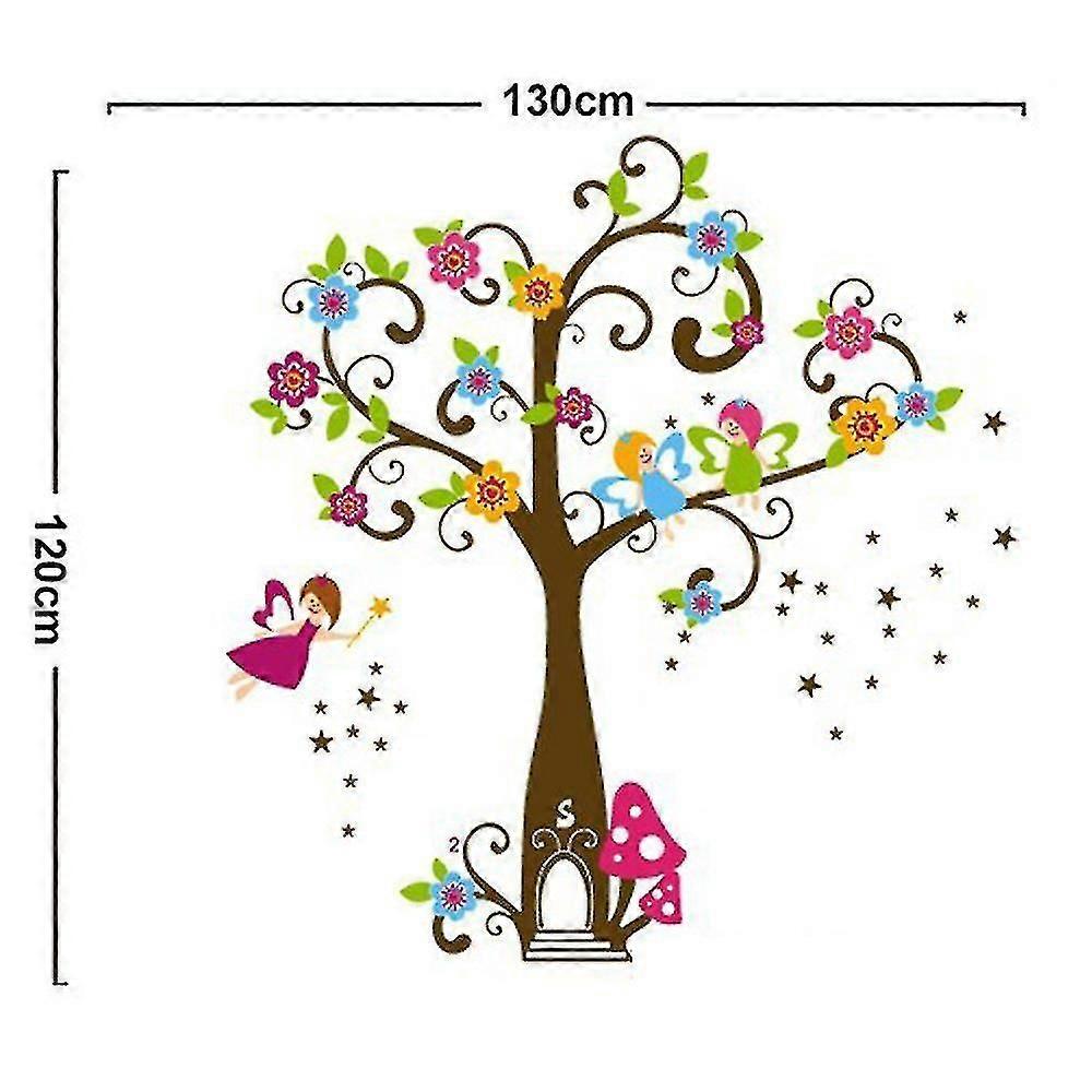 Angel On Colorful Tree Wall Decal Sticker
