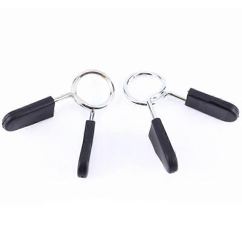 Qiilu Dumbbell Clamp 2Pcs Standard 25mm Barbell Dumbbell Lock Clamp Spring Collar Clip Yoga Training