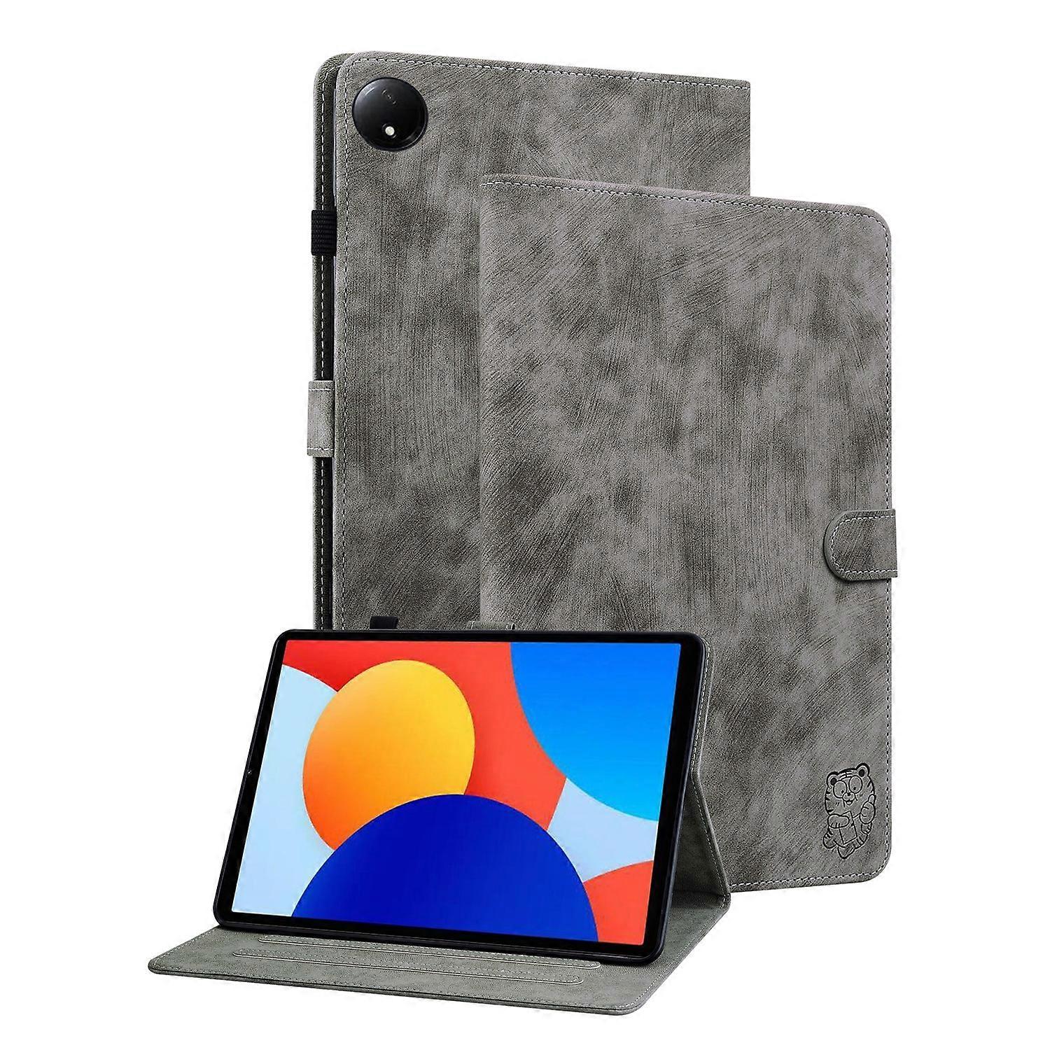 Estuche de tableta de cuero Tiger Pattern Flip