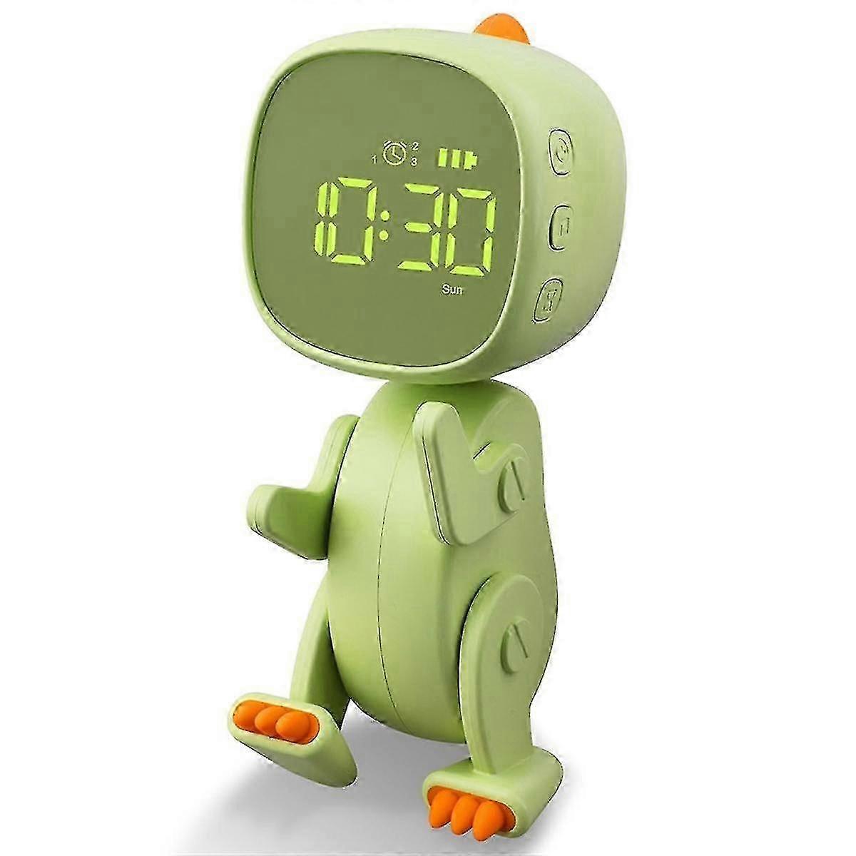 "Children'S Digital Alarm Clock, Three Alarms, Dinosaur Alarm Clock with Variable Shape, Snooze, Nig"