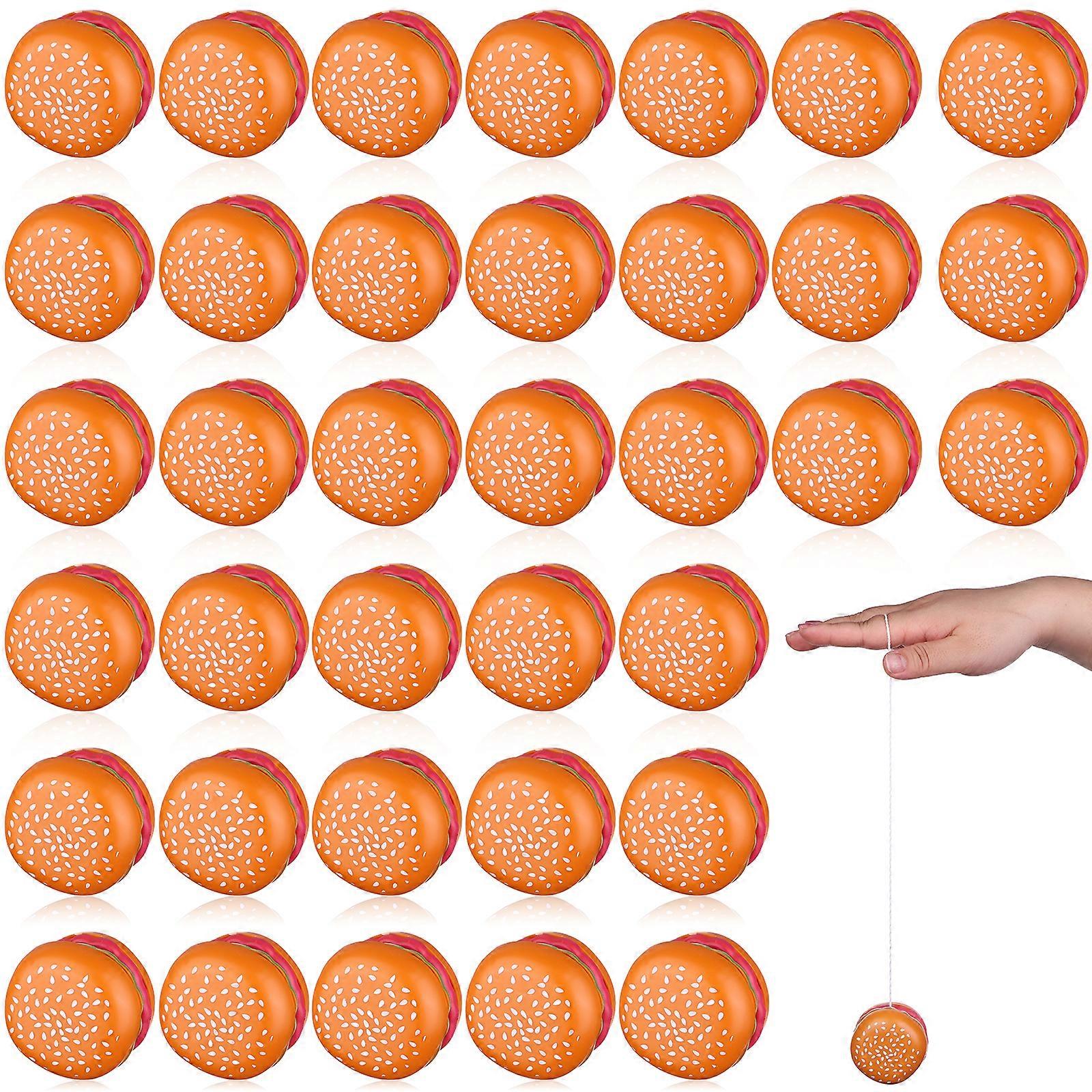 50 Pcs Hamburger Yo Yo Toys Bulk Plastic Yo Yo Toys Auto Return Entertaining Beginner Yo Yo With String For Kids Hamburger Yoyo