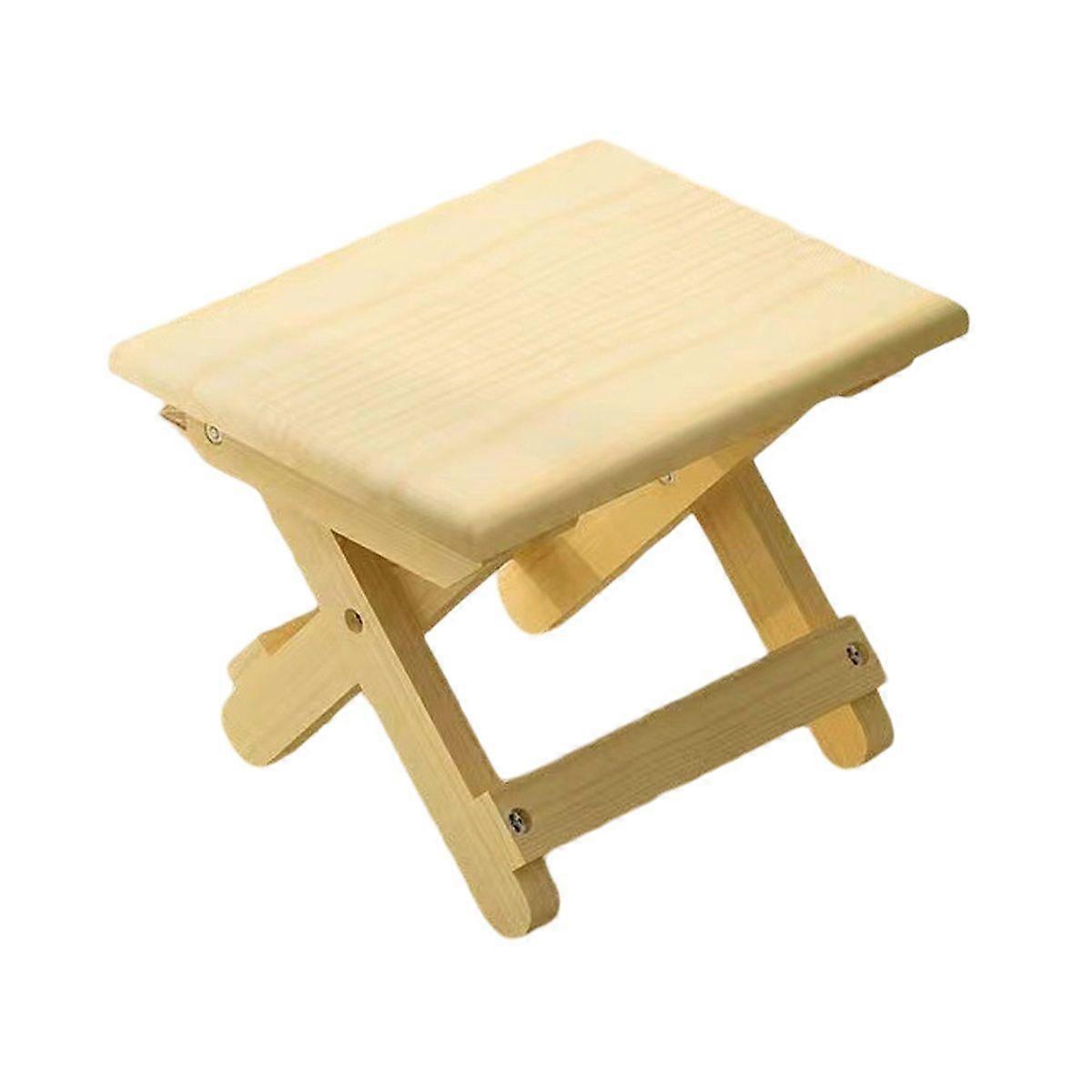 Foldable Wooden Stool, Portable Space-Saving Bench for Home, Kitchen, Garden