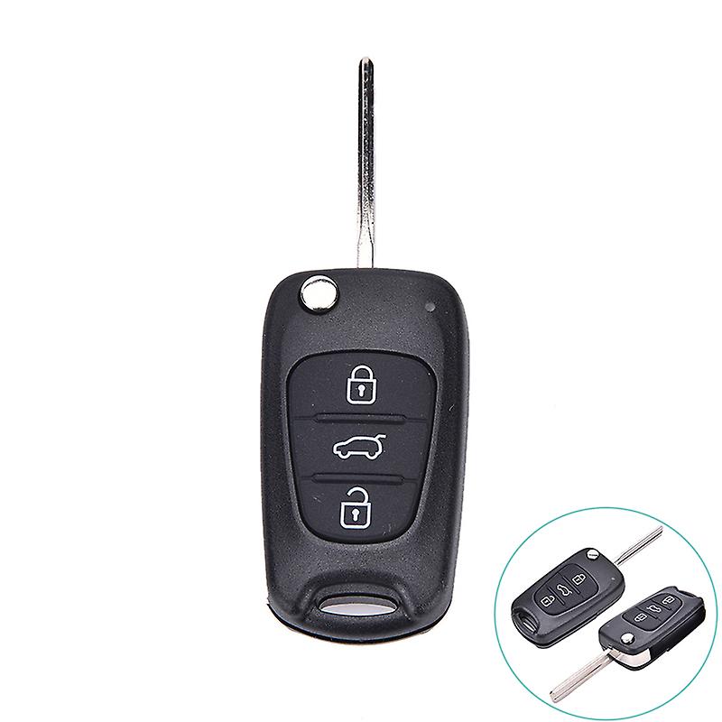 Remote Folding Key Shell Case 3 Buttons Fob For Hyundai I20 I30 Ix35 I35 Uncut