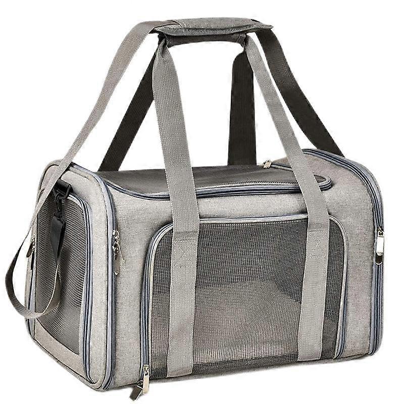 Pet Carrier for Small Dogs and Cats, Soft-Sided Airline Approved Travel Carrier, 15 lbs Capacity, Black, Large Size