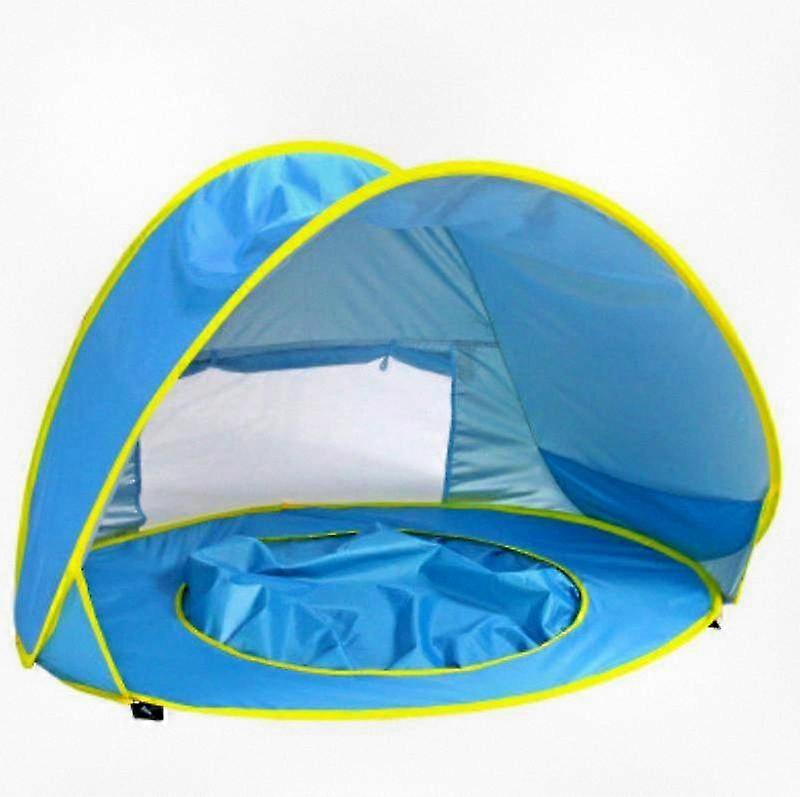Baby Pop Up Sun Shelter for Infants, Portable Beach Tent in Blue, UV Protection Shade