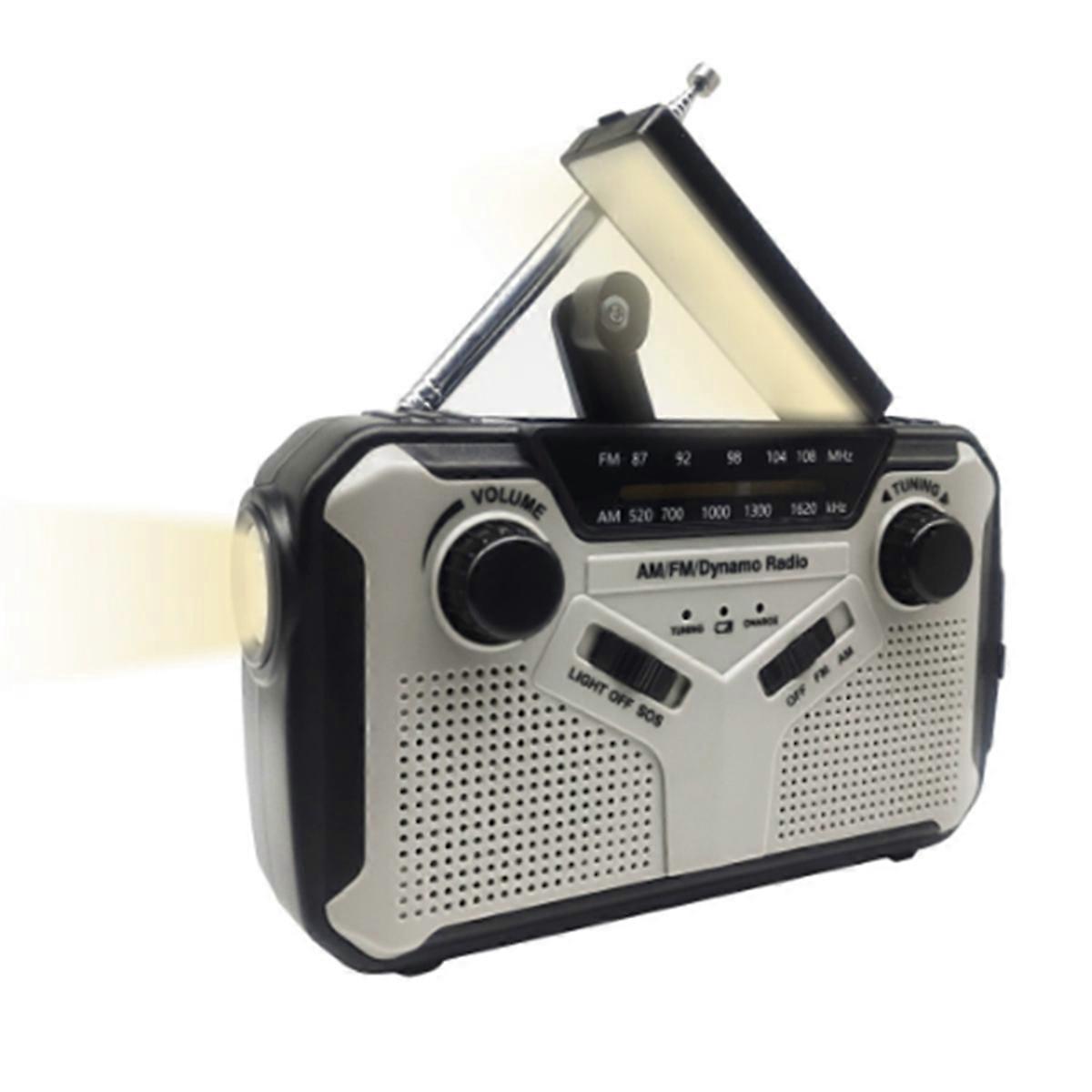 Emergency Radio Solar Hand Crank Radio AM/FM Radio Gray