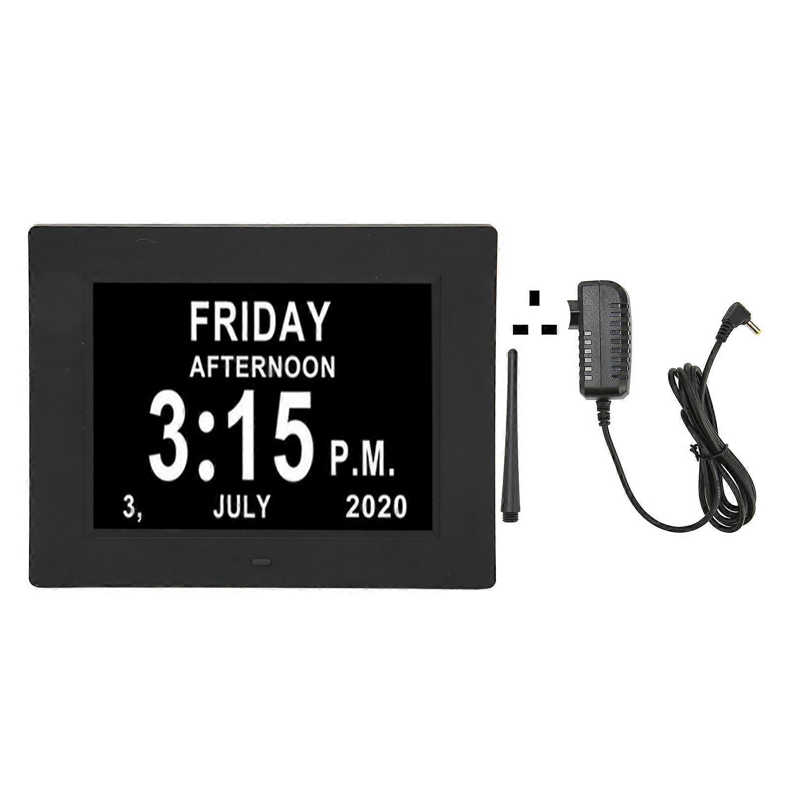 Digital Day Clock 7 Inch Auto Dimmable Clock with Unabbreviated Year Month Alarm Clock for Elderly