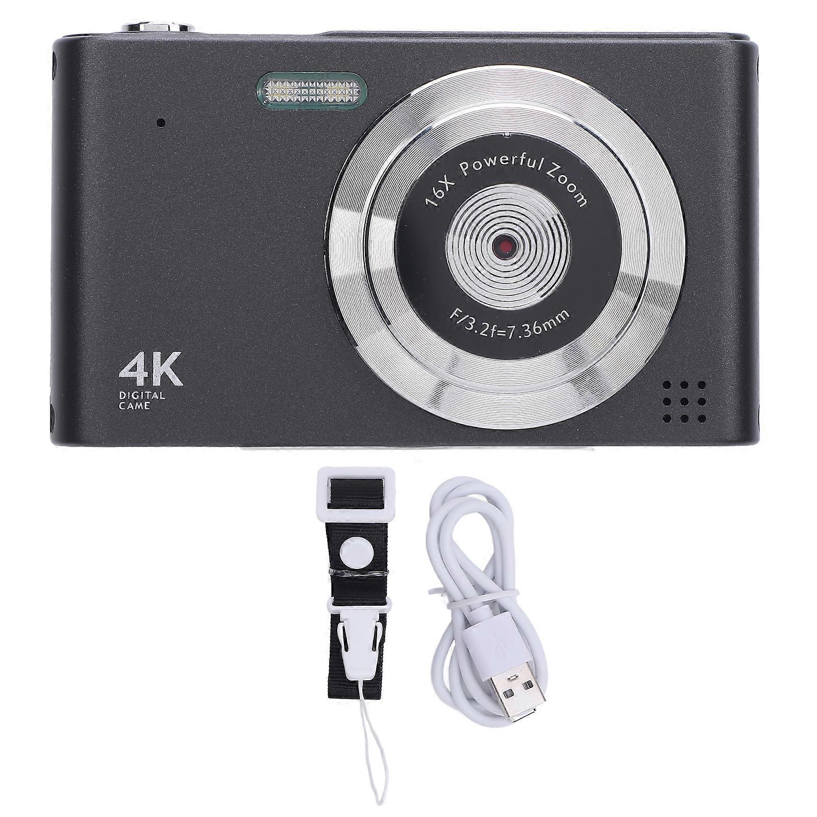 4K 48MP Retro Digital Camera | 16x Zoom, Compact Design with Multiple Shooting Modes