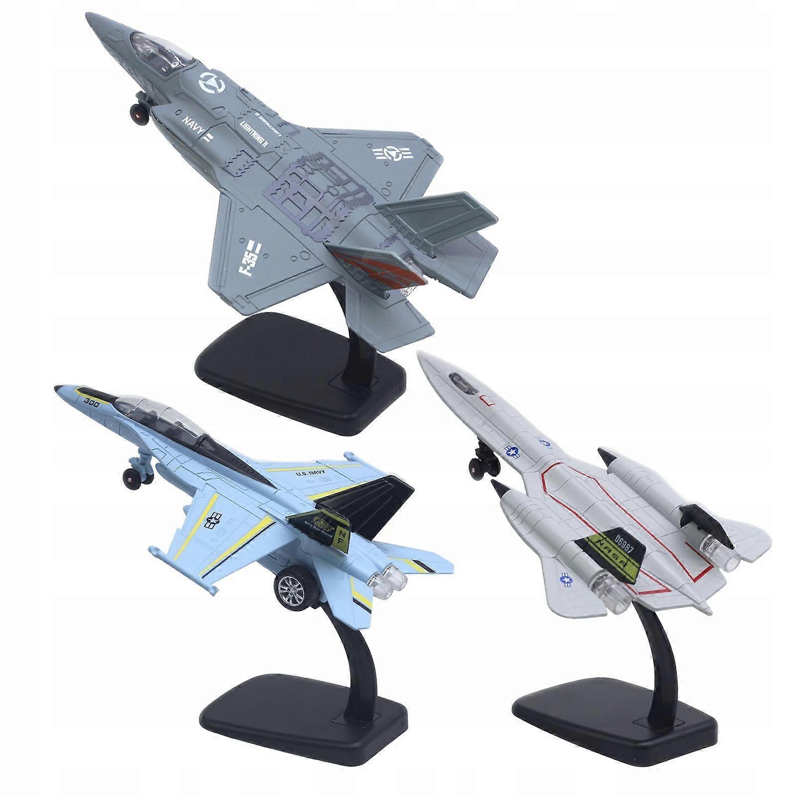 3 Pcs Simulation American Fighter Model, Diecast Airplane Toys Pull Back