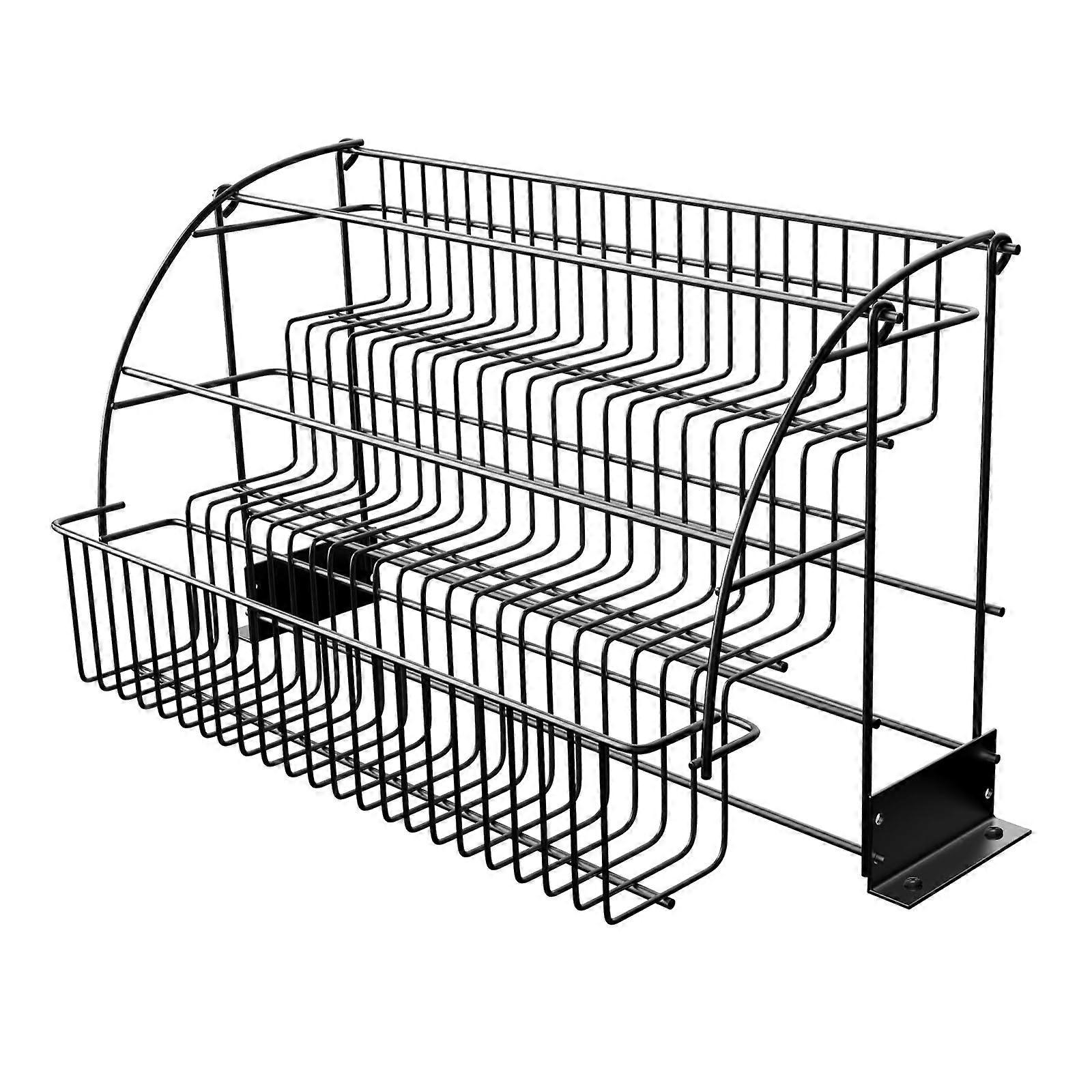 3Tier Pull Down Cabinet Spice Rack Organizer, Retractable Kitchen Storage Shelf for Pantry, Holds Jars, Bottles, Cups