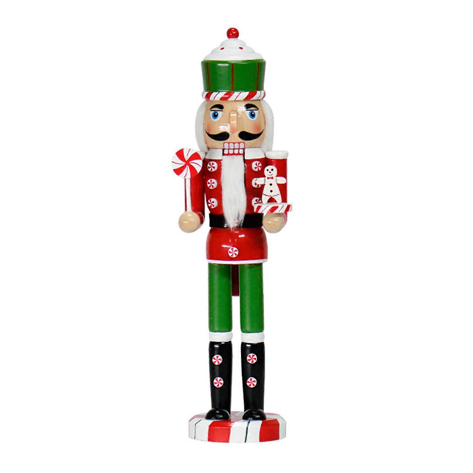 Unique Wood Nutcrackers Figurines Christmas 38cm Candy Santa Good Luck Table Decors Decorative Nutcrackers