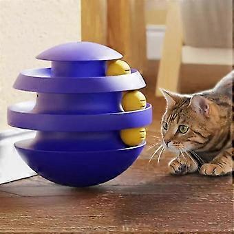 3 Levels Pet Cat Dog Toy Three Levels Training Amusement Kitten Tracks Cat Intelligence Amusement Triple Disc Tumblers B