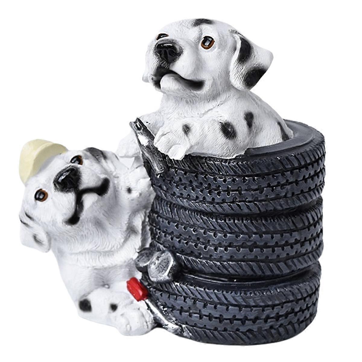 Piggy Bank Resin Dog Statue Figurine Coin Jar Toy B