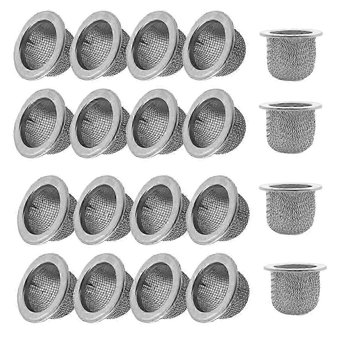 20 Stück Cocktail-Raucher-Filterzubehör, Doppelsiebfilter, waschbare Edelstahl-Mesh-Siebfilterschale