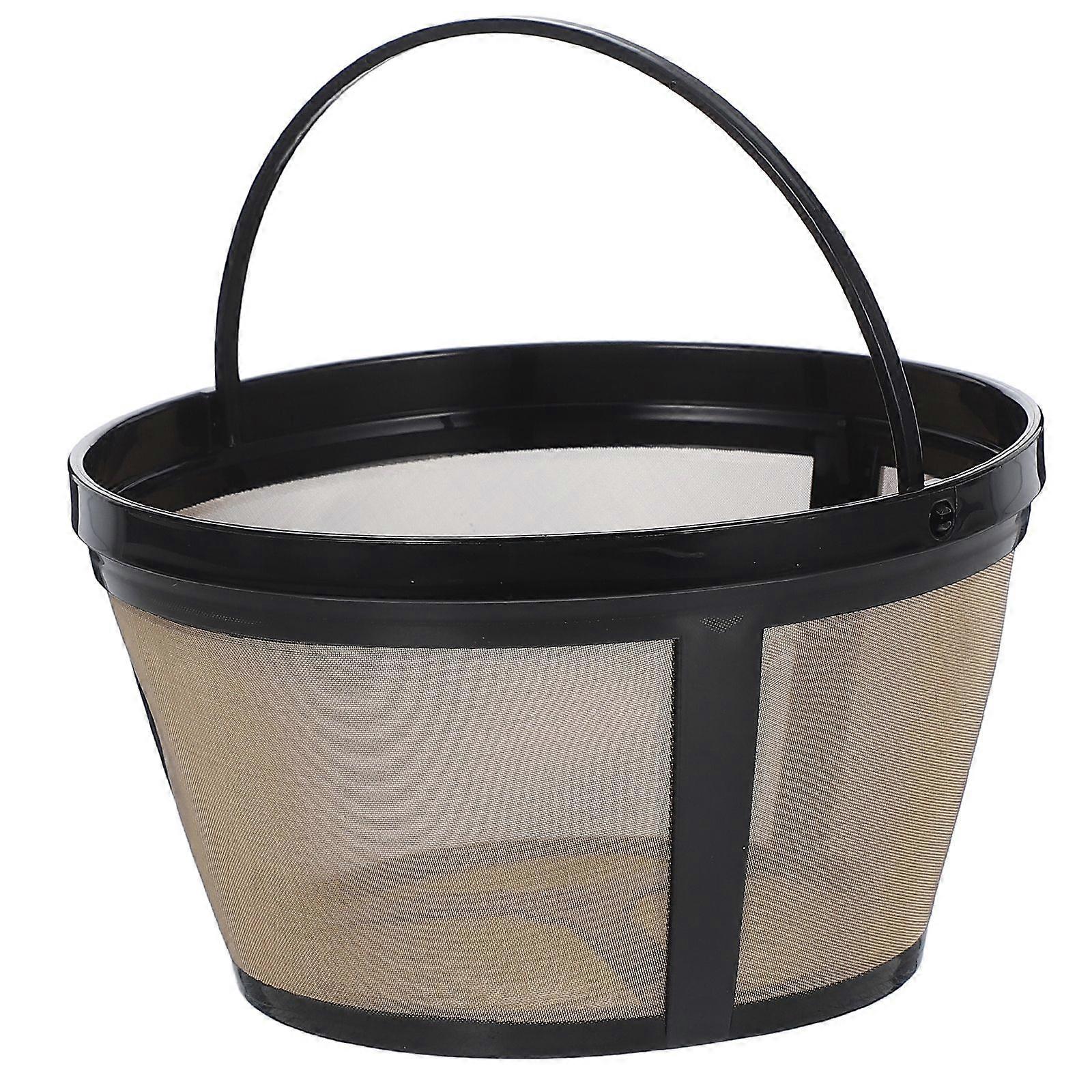 Reusable Coffee Filter Round Coffee Filter Permanent Basket Espresso Filter With Handle For Coffeemaker Brewing Supplies