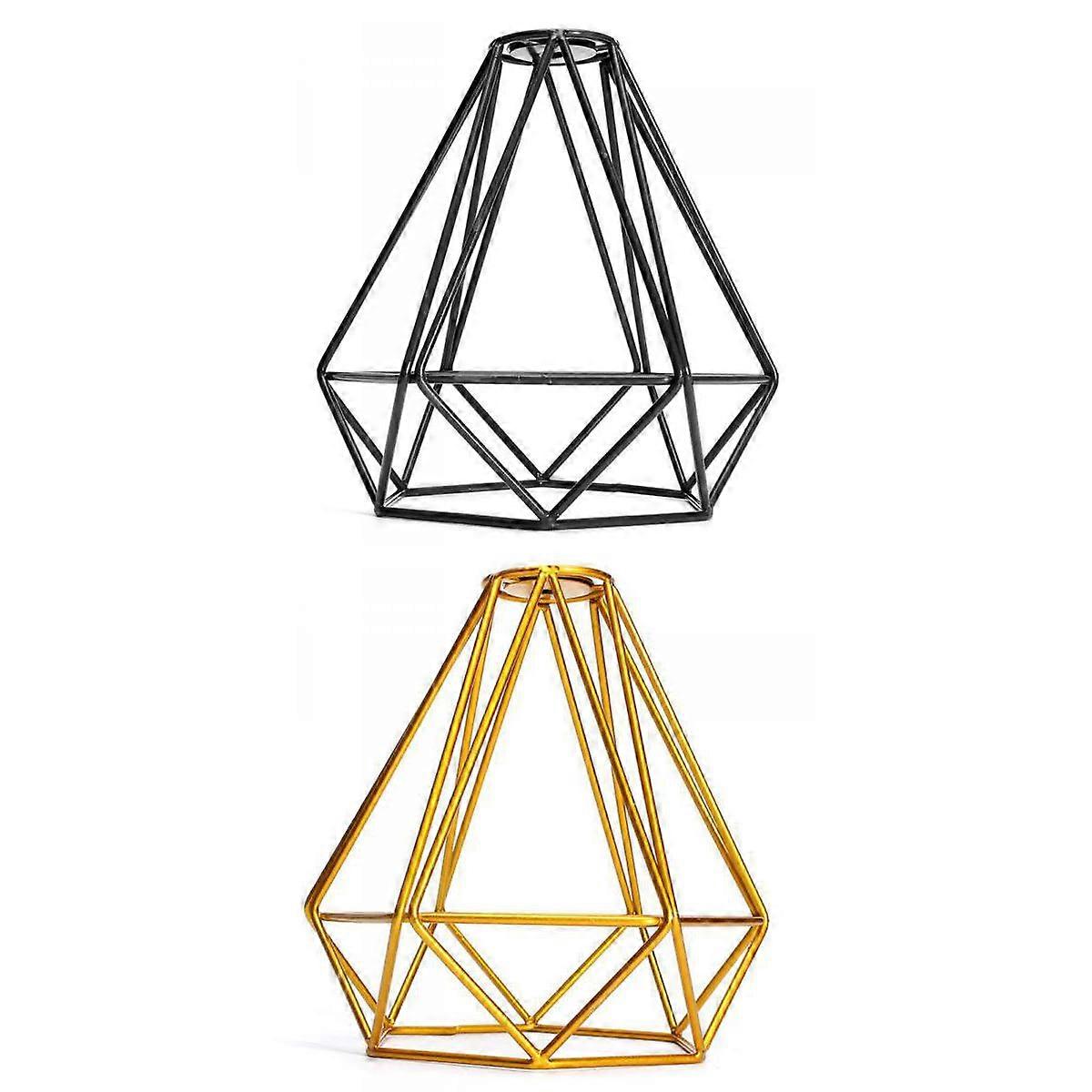 2-Pack Retro Wire Diamond Pendant Dining,Kitchen, Living, Ceiling Light Cage