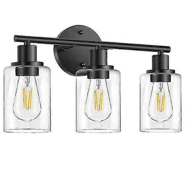 3-Light Black Ceiling Fixture with E27 Holders (Bulbs Not Included)