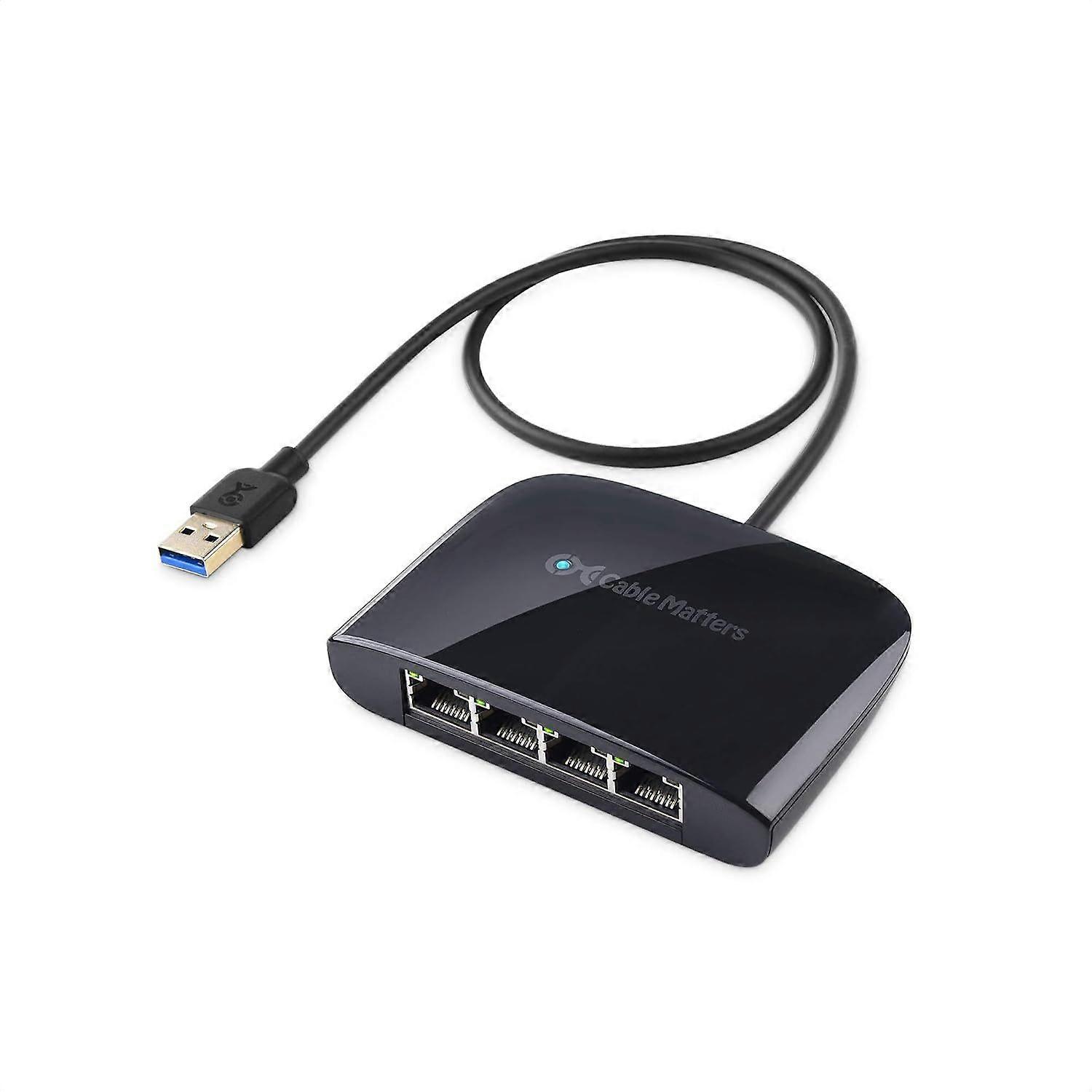 2025 Neuestes Modell USB-zu-4-Port-Gigabit-Ethernet-Switch für die Netzwerkfreigabe mit TV, Lapt