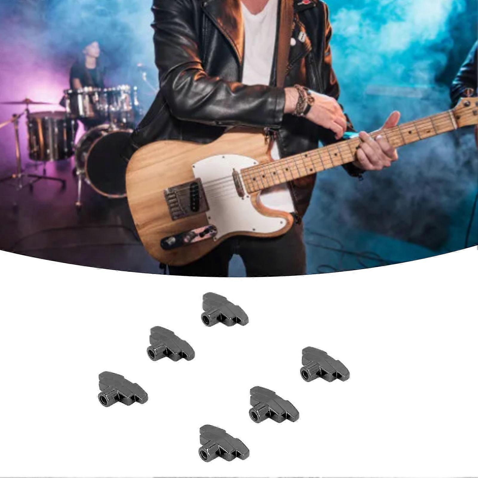 6Pcs Black Zinc Alloy T-Shaped Guitar Tuning Peg Buttons Replacement